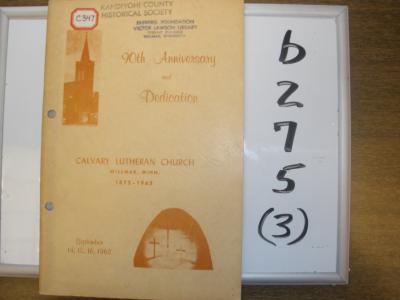 Willmar, Calvary Lutheran Church, 90th Anniversary: 1872-1962 (4 copies)