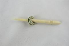 Tatted circle pieces in green thread