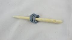 Tatted circle pieces in blue thread