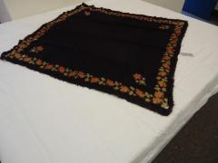 Brown Scarf with Floral Border