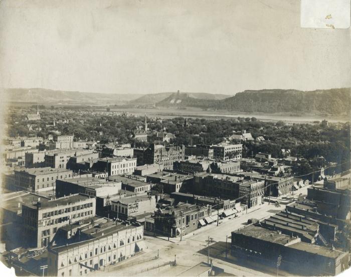 Aerial View of Winona, Minnesota, 1900