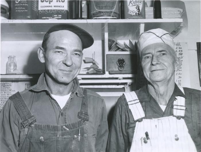 John Arndt and Hans Overland, Hart Creamery, Hart, Minnesota