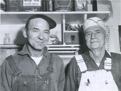 John Arndt and Hans Overland, Hart Creamery, Hart, Minnesota