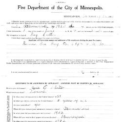 Minneapolis Fire Personnel Ole Mitby Job Application