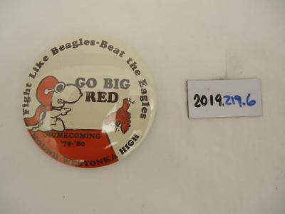 Pinback Button for Mound Westonka HS Homecoming, 1979-1980