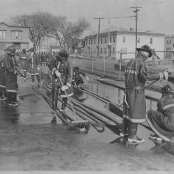 Minneapolis Fire Training Cleaning Hose 1966