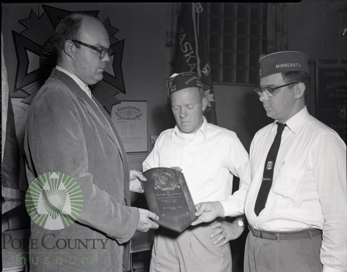 VFW Award Plaque, VFW Post 3815, Ralph Marquette, Ruben C. Wilson, James M. Kinney