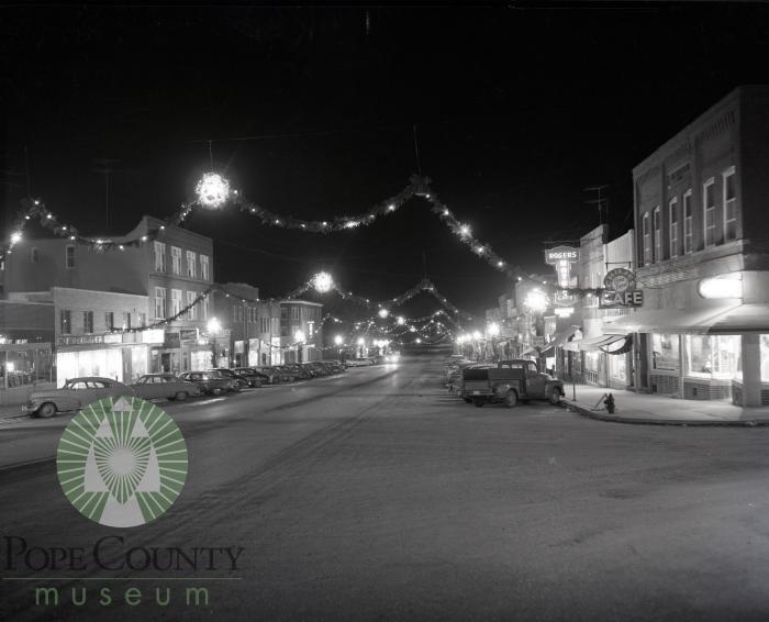 Christmas lights in downtown Glenwood, Minnesota