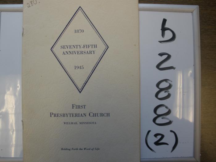Willmar, First Presbyterian Church, 75th Anniversary (3 copies)