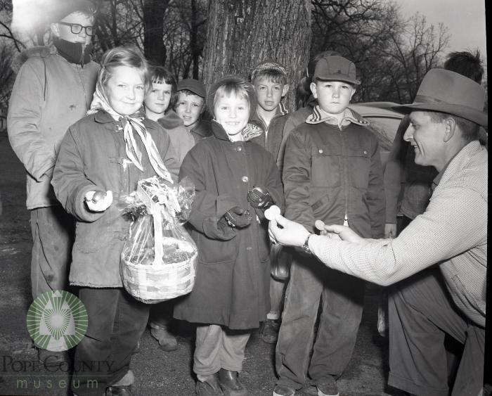 Glenwood Jaycee Easter Egg hunt winners. Glenwood, Minnesota 