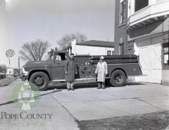 Don Kelly and Knute Eide with Glenwood, Minnesota new firetruck