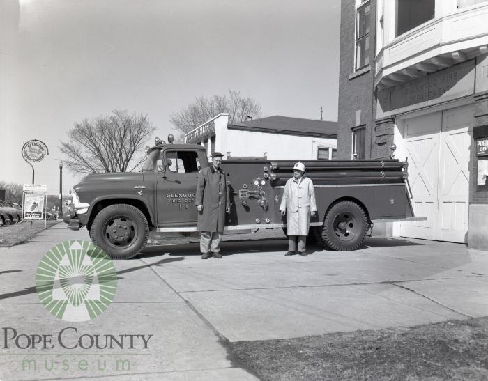 Don Kelly and Knute Eide with Glenwood, Minnesota new firetruck