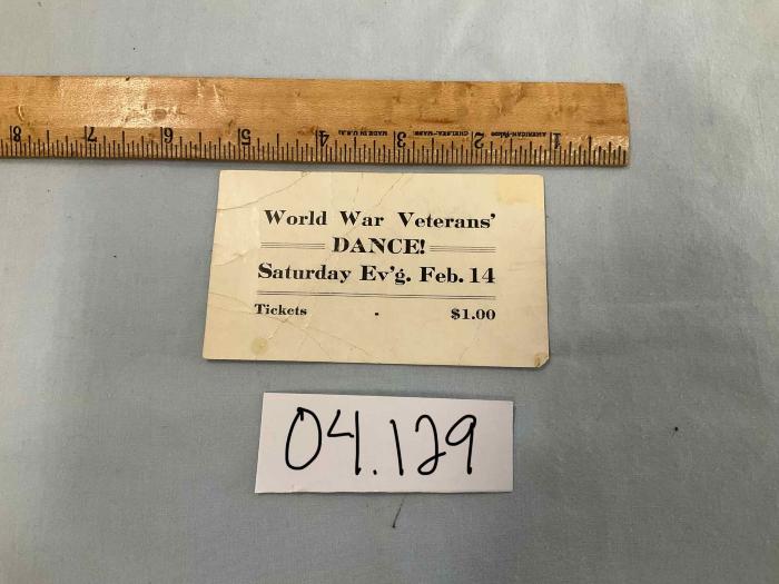World War Veterans’ Dance Ticket