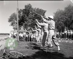Firing squad during the 1957 Memorial Day ceremonies. Glenwood, Minnesota