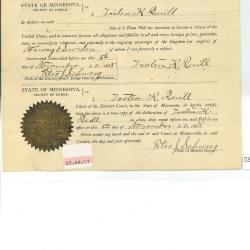 Certificate of Filing Declaration for Tosten K. Quill
