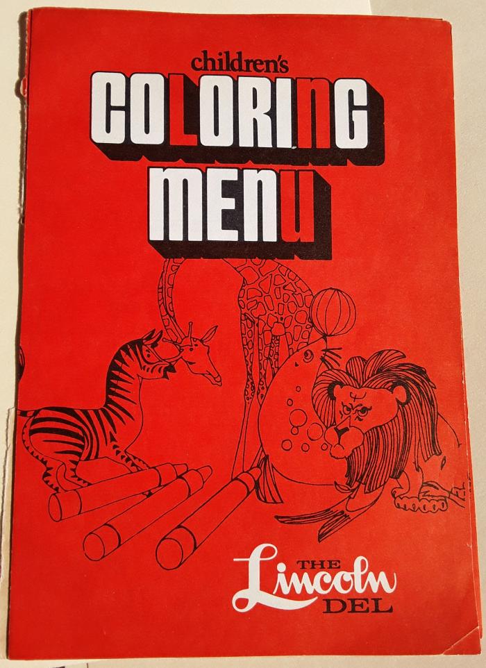 Lincoln Del Children's Coloring Menu