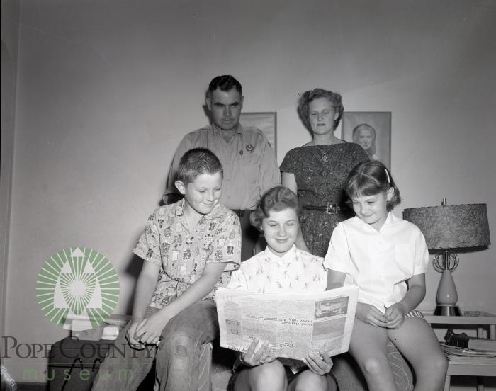 Waterama queen Lois Kettles and her family. Glenwood, Minnesota