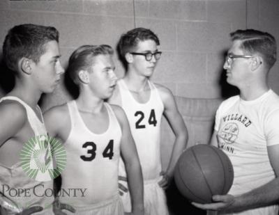 1957 Villard High School Basketball regulars. Villard, Minnesota