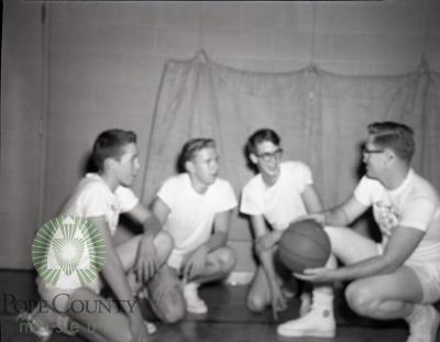1957 Villard High School Basketball regulars. Villard, Minnesota