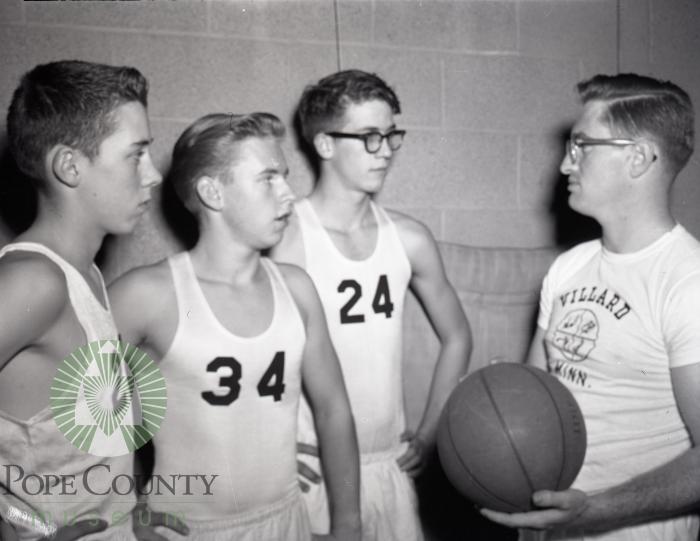 1957 Villard High School Basketball regulars. Villard, Minnesota