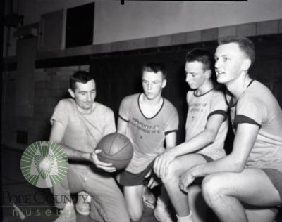 1957 Glenwood High School Basketball veterans. Glenwood, Minnesota