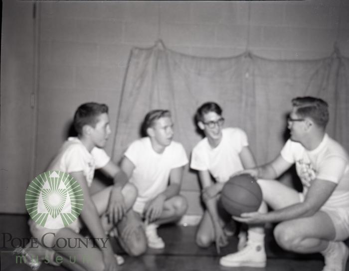 1957 Villard High School Basketball regulars. Villard, Minnesota