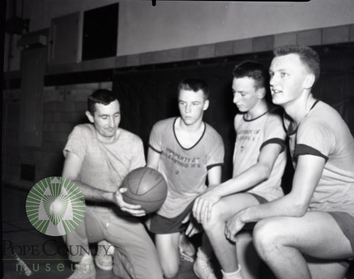 1957 Glenwood High School Basketball veterans. Glenwood, Minnesota