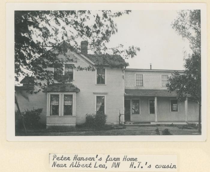 Peter Hansen's farm home, near Albert Lea, MN