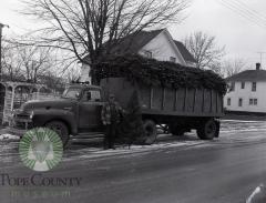 Gus Anderson delivers Christmas trees. Glenwood, Minnesota