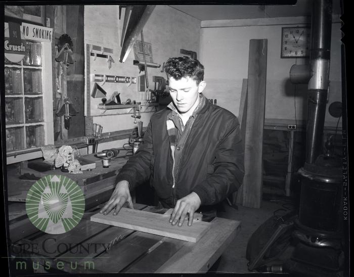 Hans Dalager at work in his shop. Glenwood Minnesota 