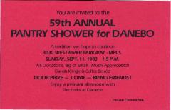 Advertising Card - Pantry Shower for Danebo - 1983