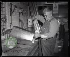 Art Klug in His Work Shop. Glenwood, Minnesota