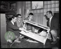 Juniors Explain Solar Furnace to Instructor Harold Palm. Glenwood, Minnesota