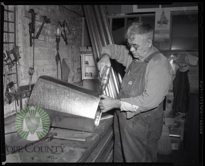 Art Klug in His Work Shop. Glenwood, Minnesota