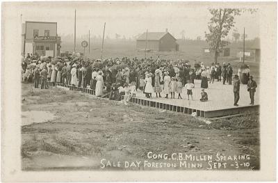Cong. C. B. Millen speaking Sale Day at Foreston Minn Sept -3-10
