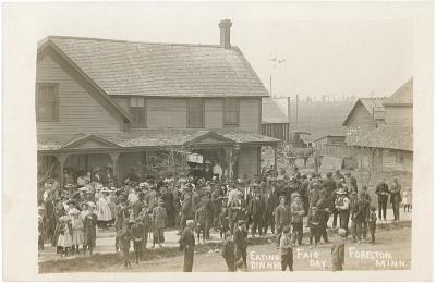 Eating Dinner, Fair Day, Foreston, Minn.