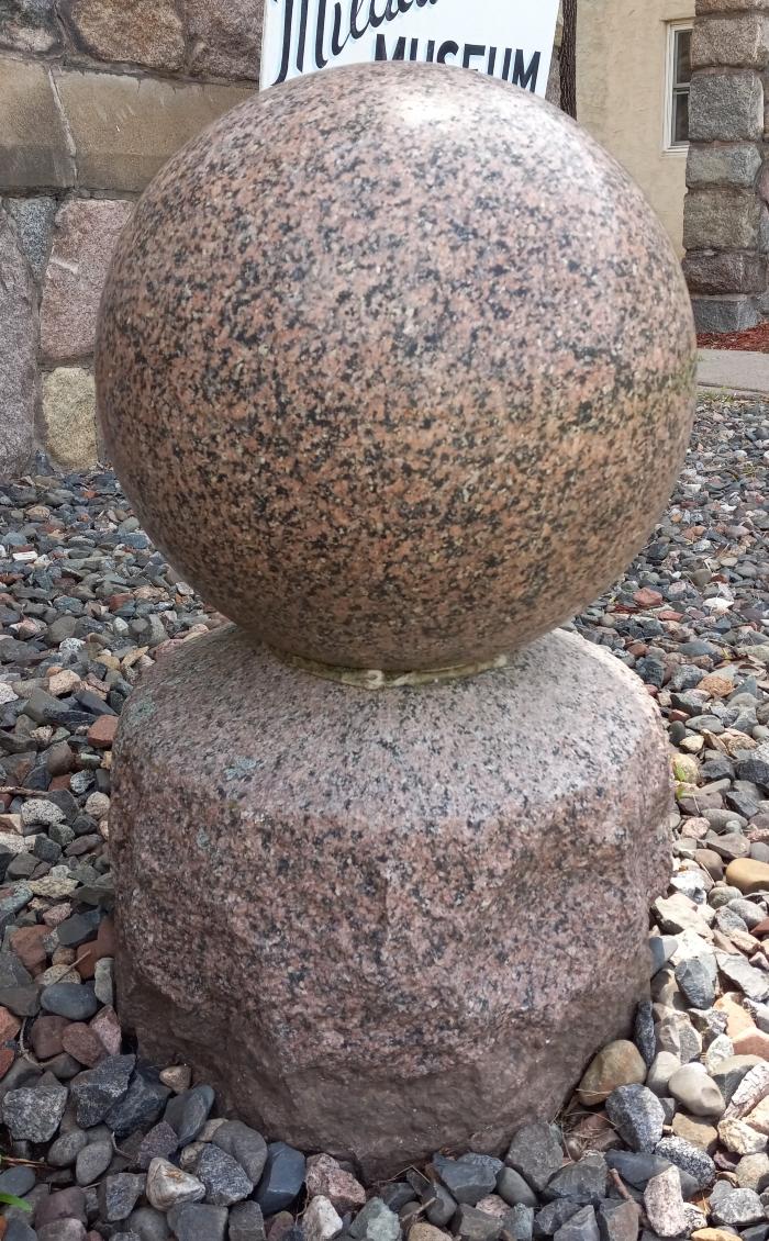 Granite Garden Sphere on Base