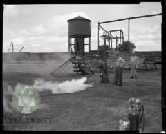 2019.4448.00767;Soo Line fire demonstration, Glenwood, Minnesota
