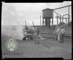 2019.4448.00766;Soo Line fire demonstration, Glenwood, Minnesota