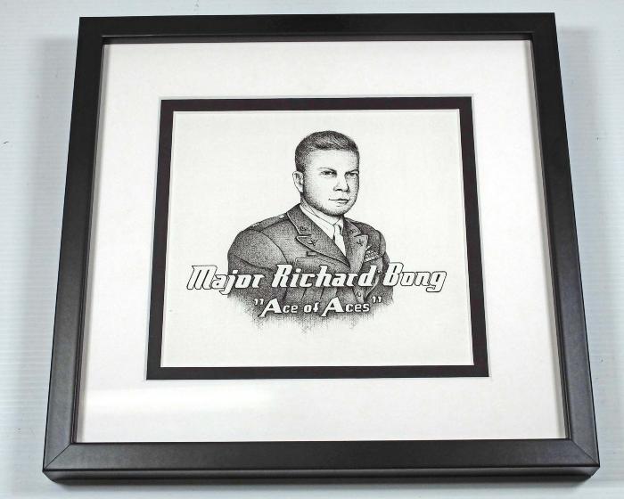 ink sketch of Richard Bong
