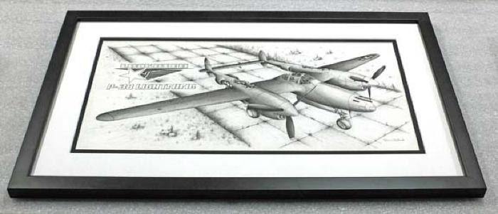 P-38 ink sketch