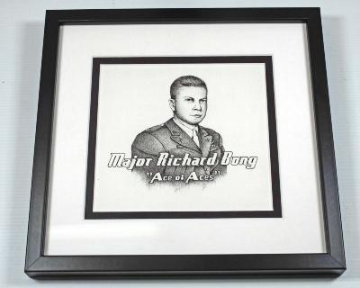 ink sketch of Richard Bong