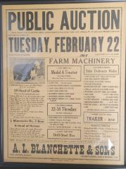 A. L. Blanchette & Sons Farm Auction Bill, 1949