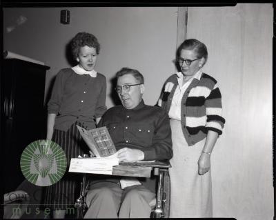 March of Dimes chairman Arnold Stoen, Mrs. Curtis Gunvalson and Mrs. Ervin McCory