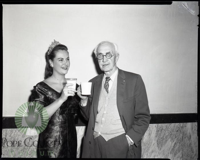 Diane Schroeder, Princess Kay of the Milky Way, and B. K. Savre, Glenwood, Minnesota