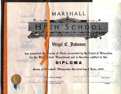 Virgil Johnson Diploma