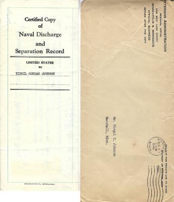 Virgil Johnson Navy Discharge