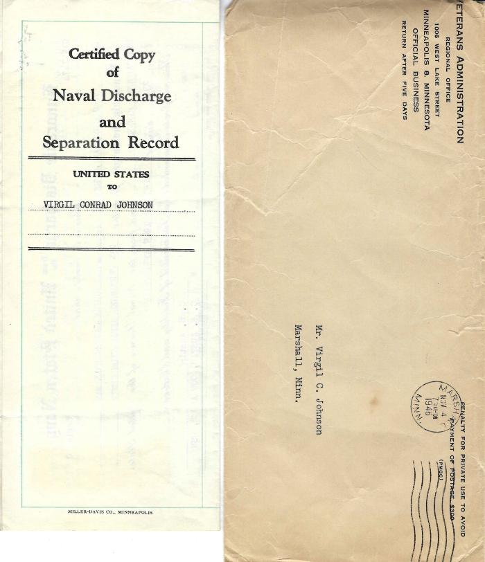 Virgil Johnson Navy Discharge