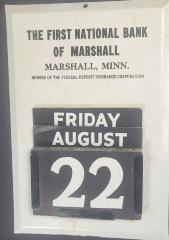 First National Bank of Marshall Calendar