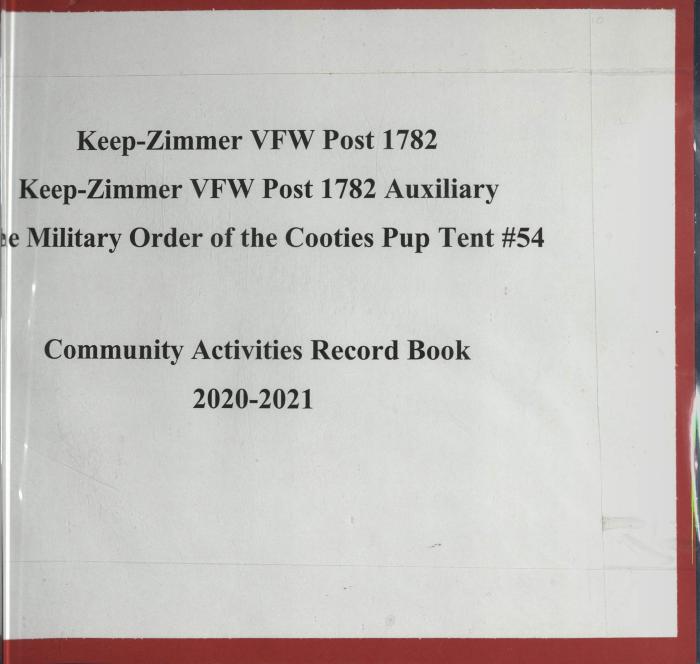 White Bear Lake VFW Post 1782 Men's & Ladies Auxiliary scrapbook 2020-2021